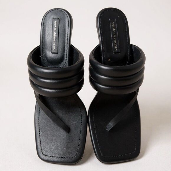 French Connection Valerie Vegan Leather Slip On High Heel Sandals Size 10 - Picture 1 of 7